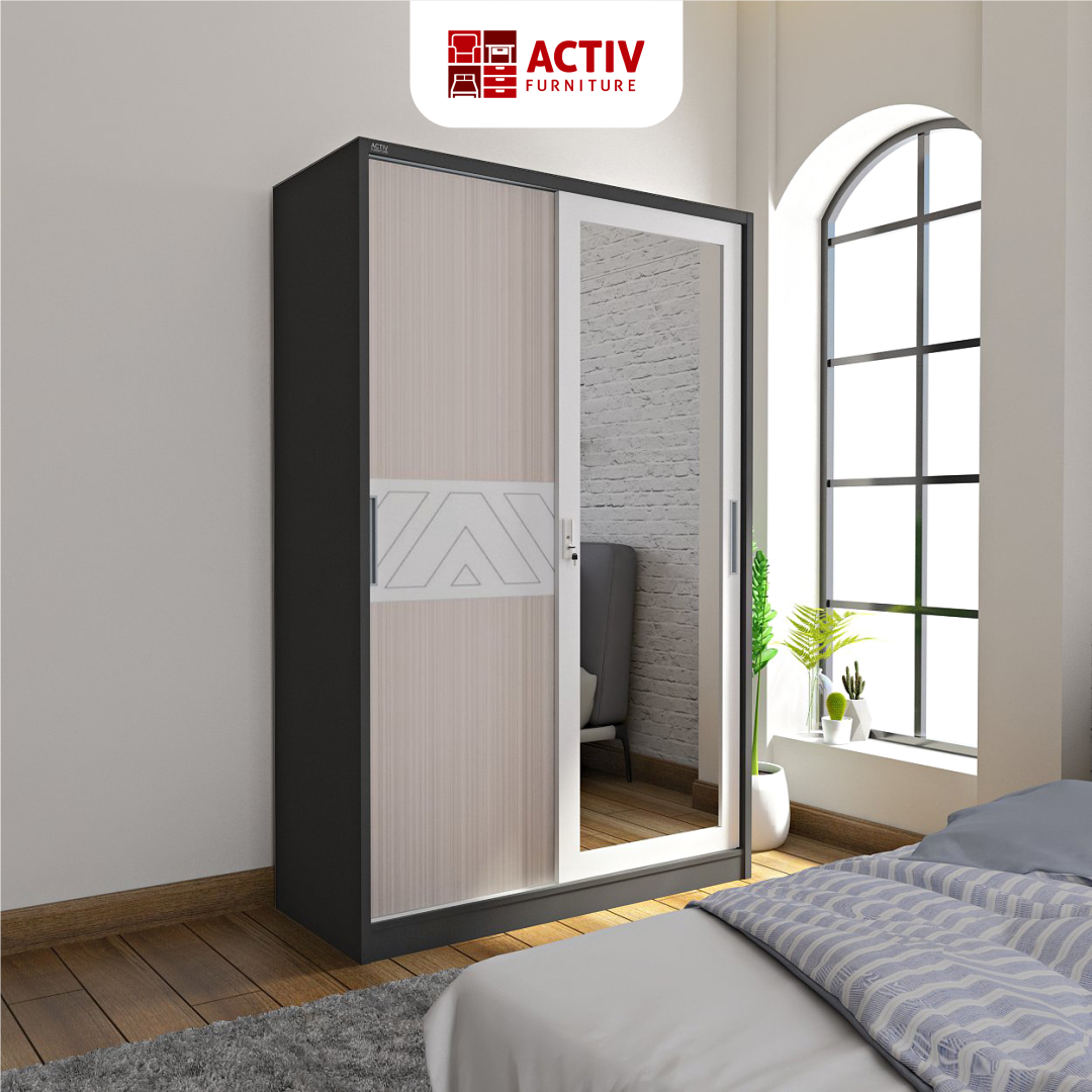 1. Forte SL 120 B_Lemari Pakaian_Lemari Sliding_Lemari Besi_Lemari Pakaian Besi_Kamar Tidur_Ruang Kamar