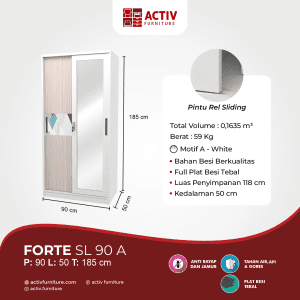 Forte-SL-90-A_Lemari-Pakaian_Lemari-Sliding_Lemari-Besi_Lemari-Pakaian-Besi_Kamar-Tidur_Ruang-Kamar