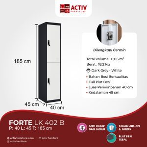 Activ Furniture_Forte LK 402 B_Lemari Besi_Lemari Pakaian Besi_File Cabinet_Filing Cabinet_Ruang Kantor