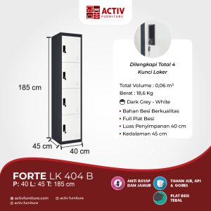 Activ Furniture_Forte LK 404 B_Lemari Besi_Lemari Pakaian Besi_File Cabinet_Filing Cabinet_Ruang Kantor