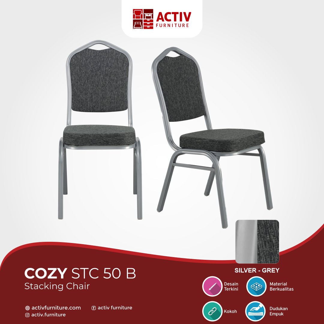 Cozy STC 50 A_Silver – Cream_Kursi Susun_Stacking Chair_Kursi_Ruang Keluarga_Detail Warna_Activ Furniture REV