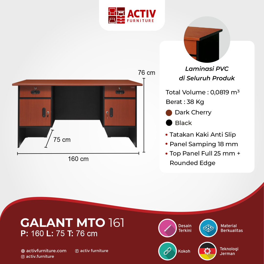 Galant MTO 161_Dark Cherry – Black Rev