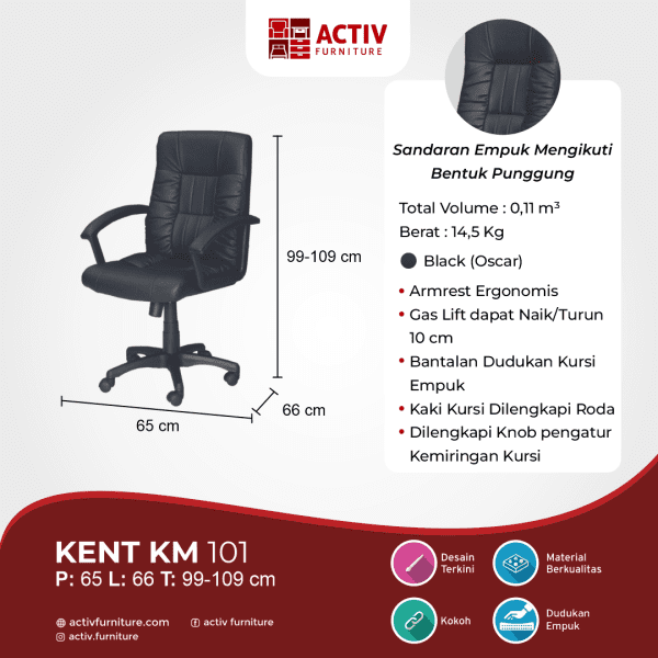 Kursi Kerja/Kursi Manager – Kent KM 101 – Activ Furniture