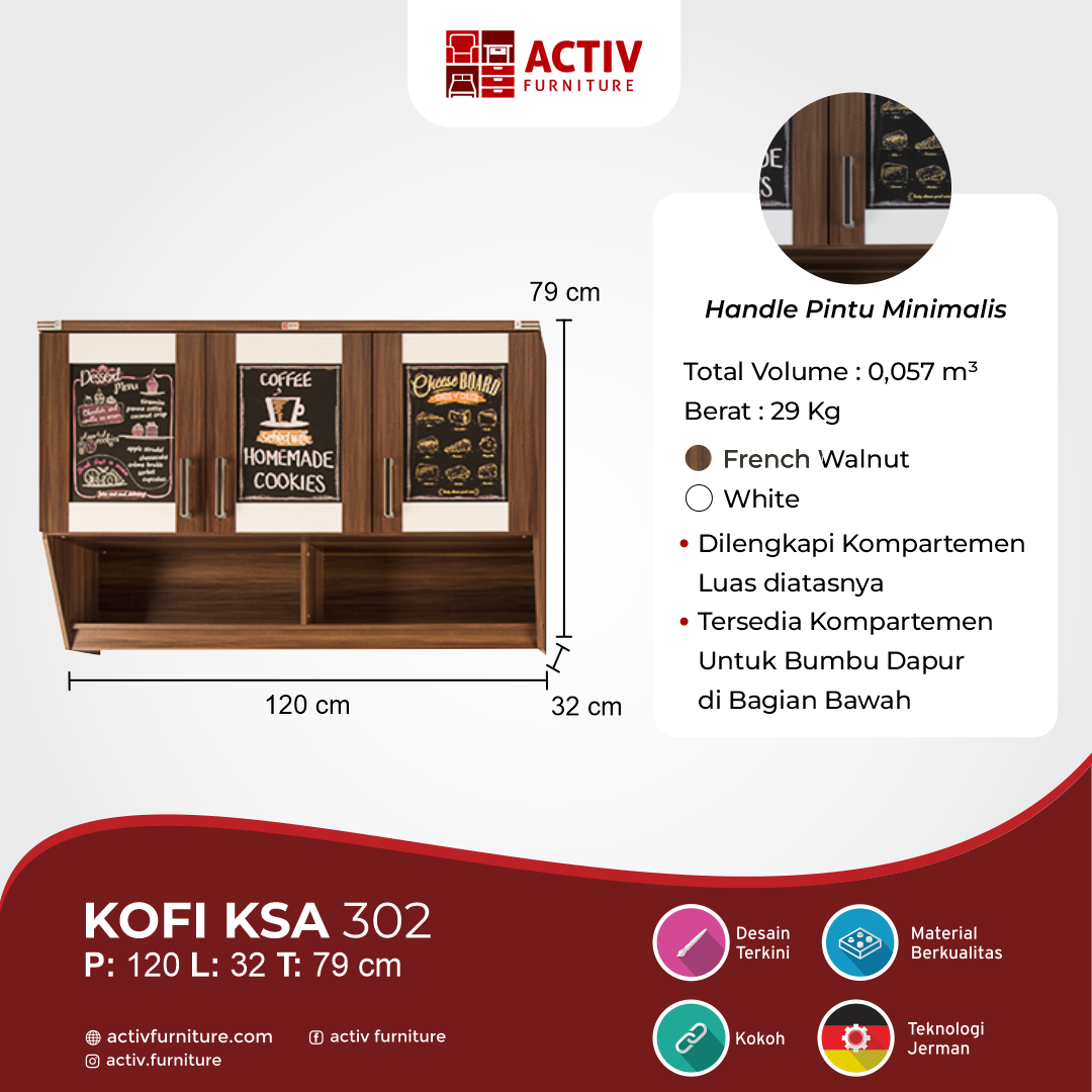 Kofi KSA 302_French Walnut – White