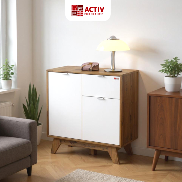 Sideboard – Lotus SB 80 (Pasific Oak – White) – Activ Furniture