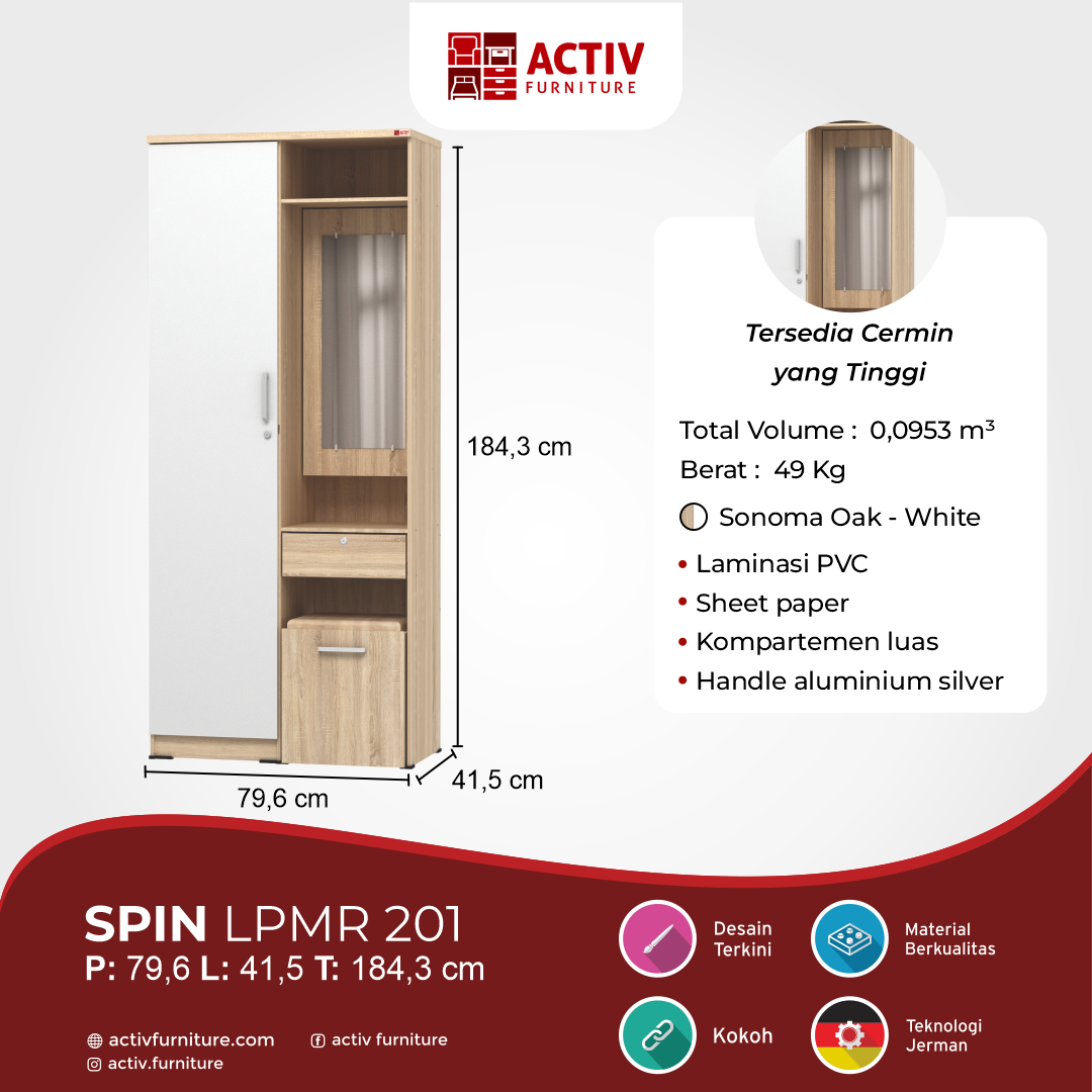 2. Spin LPMR 201 Sonoma Oak – White