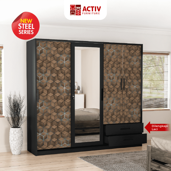 Lemari Pakaian Besi – Forte SL 203 D – Activ Furniture