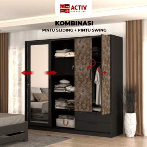 Lemari Pakaian Besi_Forte_Lemari Pakaian_Lemari_Lemari Baju_Kamar Tidur_Activ Furniture