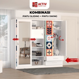 Lemari Pakaian Besi_Forte_Lemari Pakaian_Lemari_Lemari Baju_Kamar Tidur_Activ Furniture