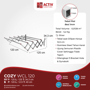 Jemuran Pakaian_Wall Clothline_Jemuran Baju_Jemuran_Activ Furniture_Jemuran Dinding