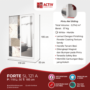 Lemari Pakaian Besi_Forte_Lemari Pakaian_Lemari_Lemari Baju_Kamar Tidur_Activ Furniture