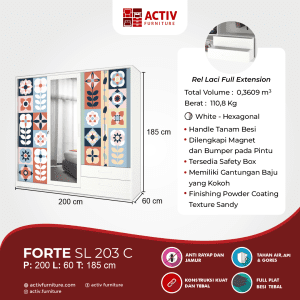 Lemari Pakaian Besi_Forte_Lemari Pakaian_Lemari_Lemari Baju_Kamar Tidur_Activ Furniture