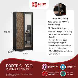 Lemari Pakaian Besi_Forte_Lemari Pakaian_Lemari_Lemari Baju_Kamar Tidur_Activ Furniture