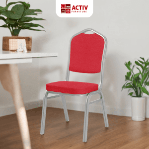 Cozy STC 50 C_Silver - Red_Kursi Susun_Stacking Chair_Kursi_Ruang Keluarga_Activ Furniture